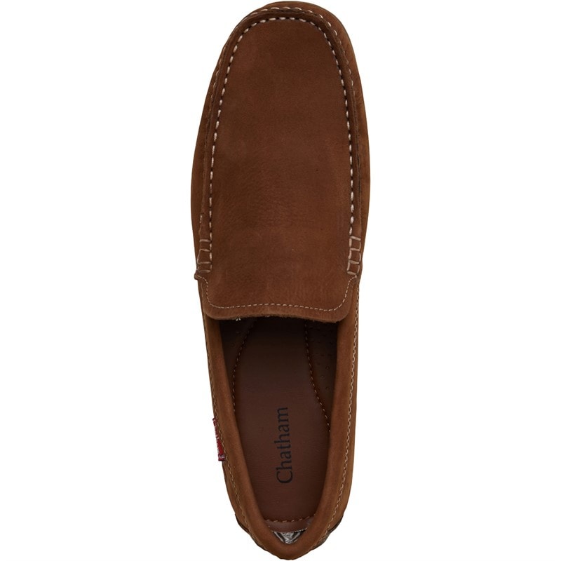 Chatham Marine Mens Seaton Leather Driving Moccasins Tan - Image 4