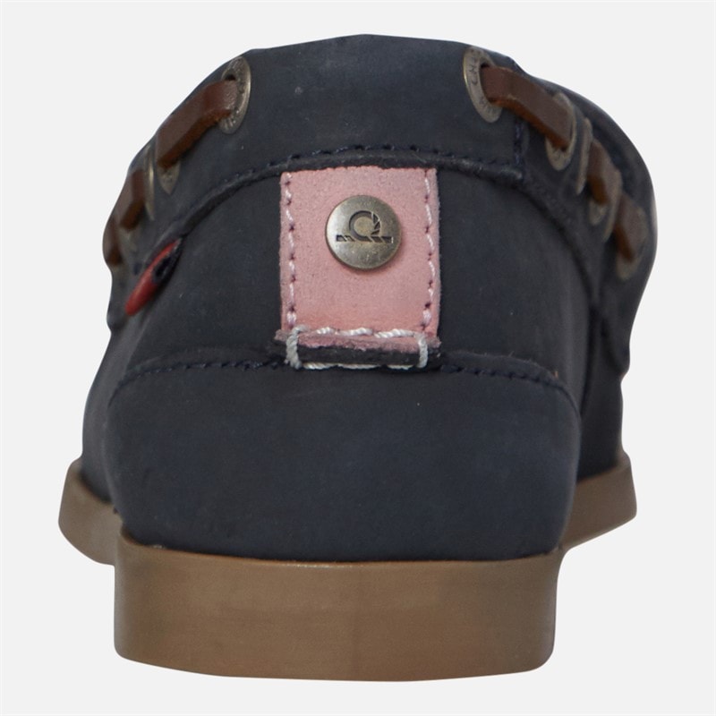Chatham Marine Womens Rema Boat Shoes Navy/Brown - Image 3