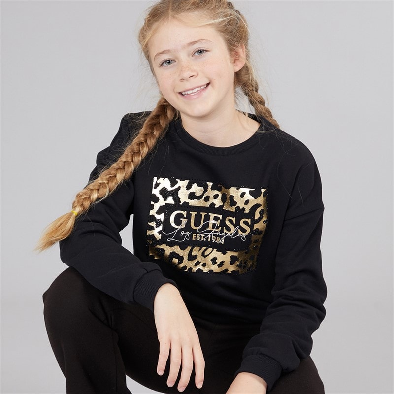 Guess Girls Sweatshirt Jet Black A996 - Image 1
