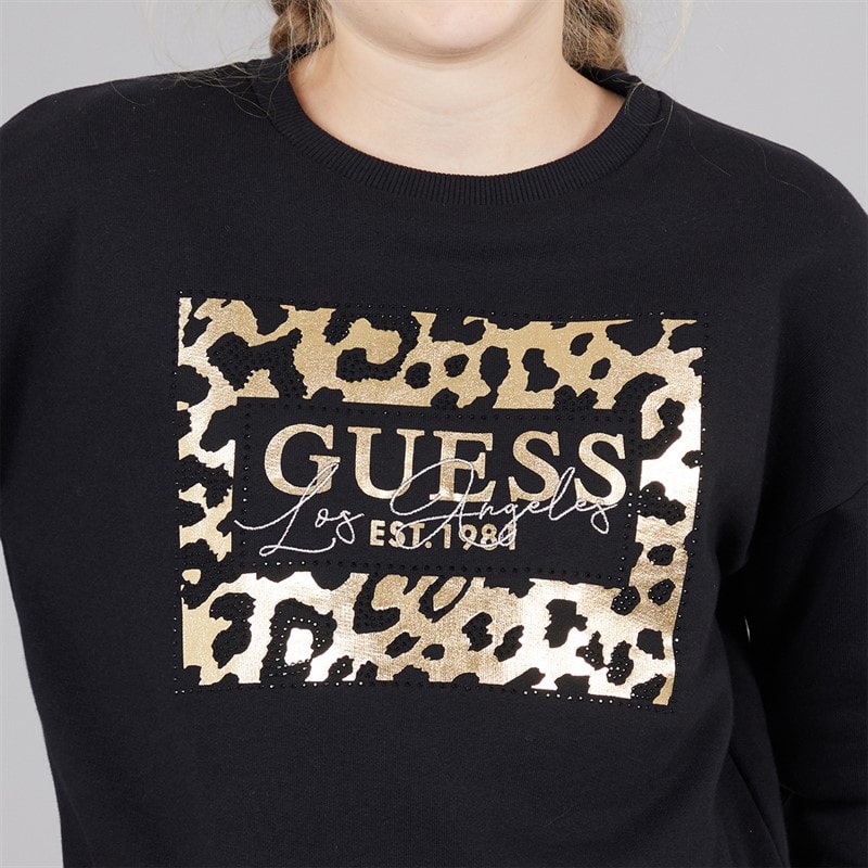 Guess Girls Sweatshirt Jet Black A996 - Image 5