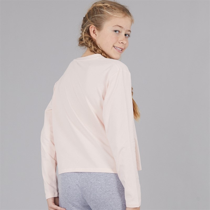Guess Girls Stretch Jersey Long Sleeve T-Shirt Pink Sugar - Image 2