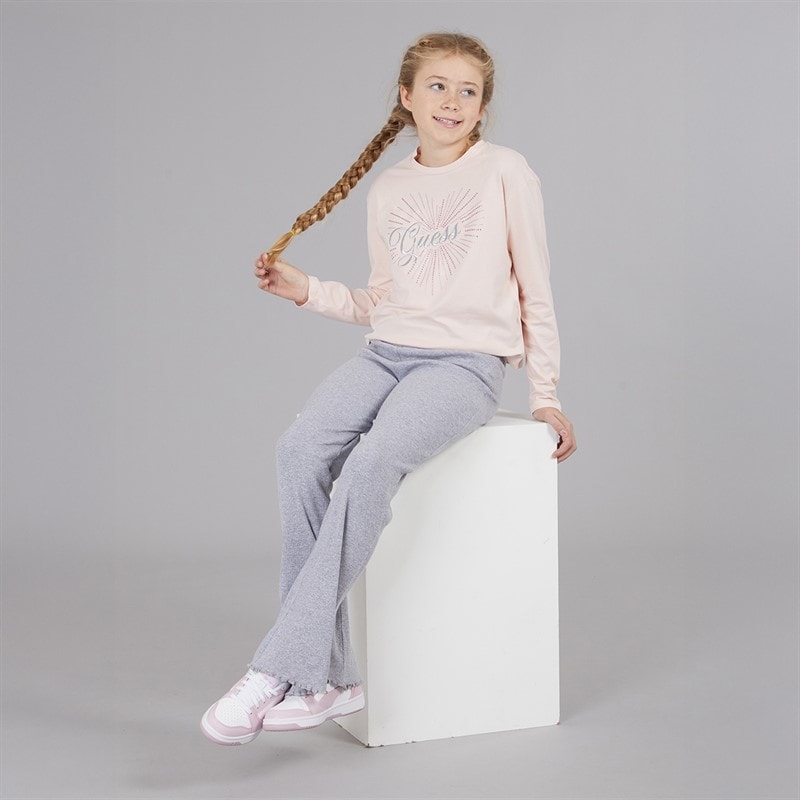 Guess Girls Stretch Jersey Long Sleeve T-Shirt Pink Sugar - Image 4