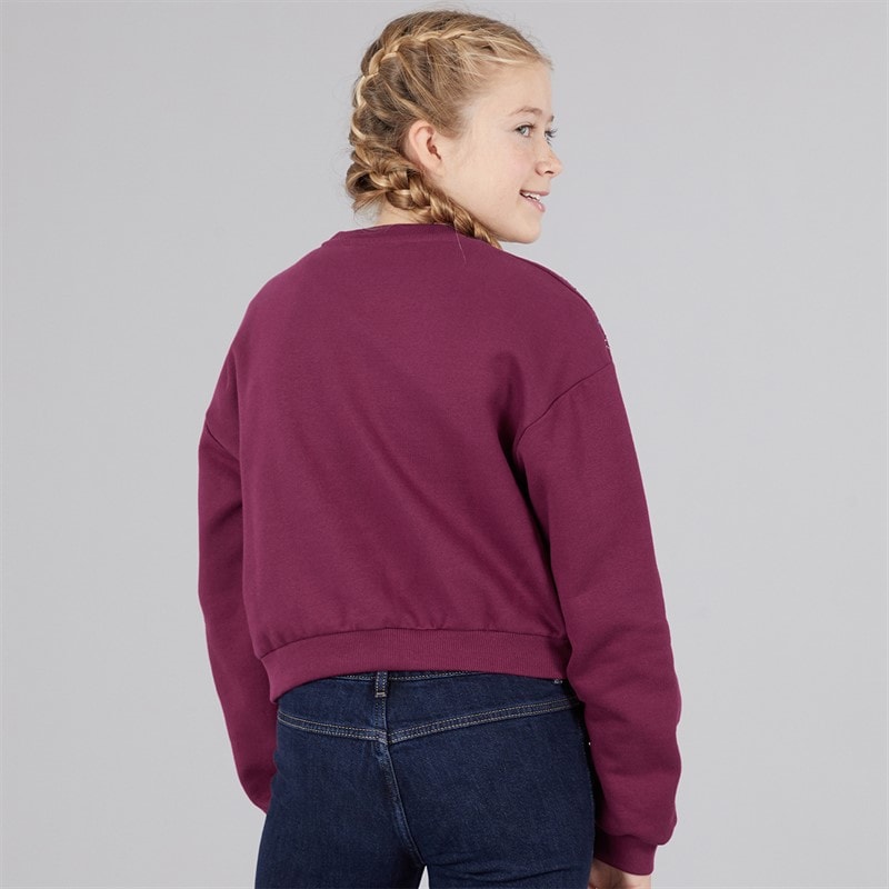 Guess Girls Cropped Sweatshirt Ballroom Red - Image 2