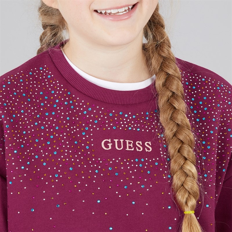 Guess Girls Cropped Sweatshirt Ballroom Red - Image 5