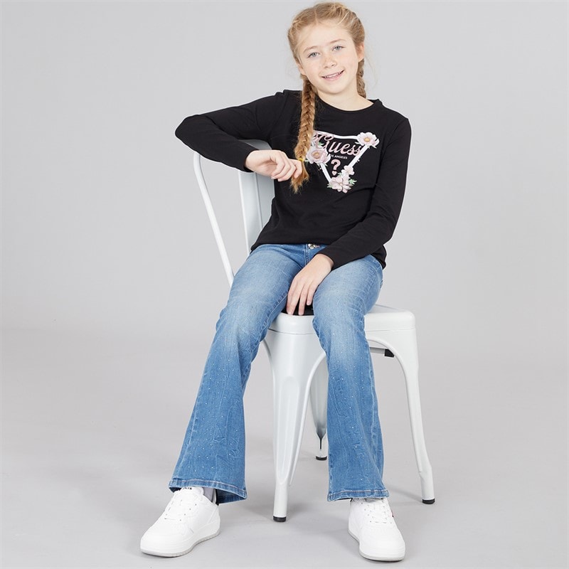 Guess Girls Stretch Jersey T-Shirt Jet Black A996 - Image 4