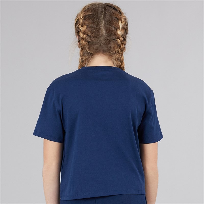 Guess Girls Cotton Jersey Cropped T-Shirt Secret Blue - Image 2