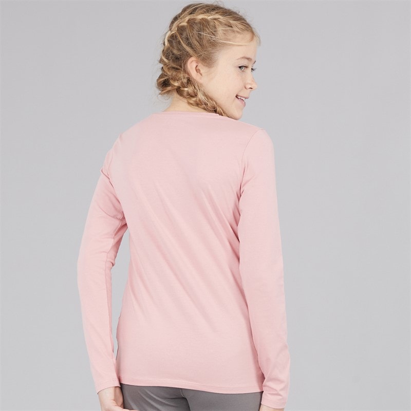 Guess Girls Stretch Jersey Long Sleeve T-Shirt Beloved Pink - Image 2