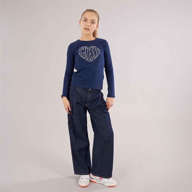 Guess Girls Long Sleeve T-Shirt Secret Blue - Image 3