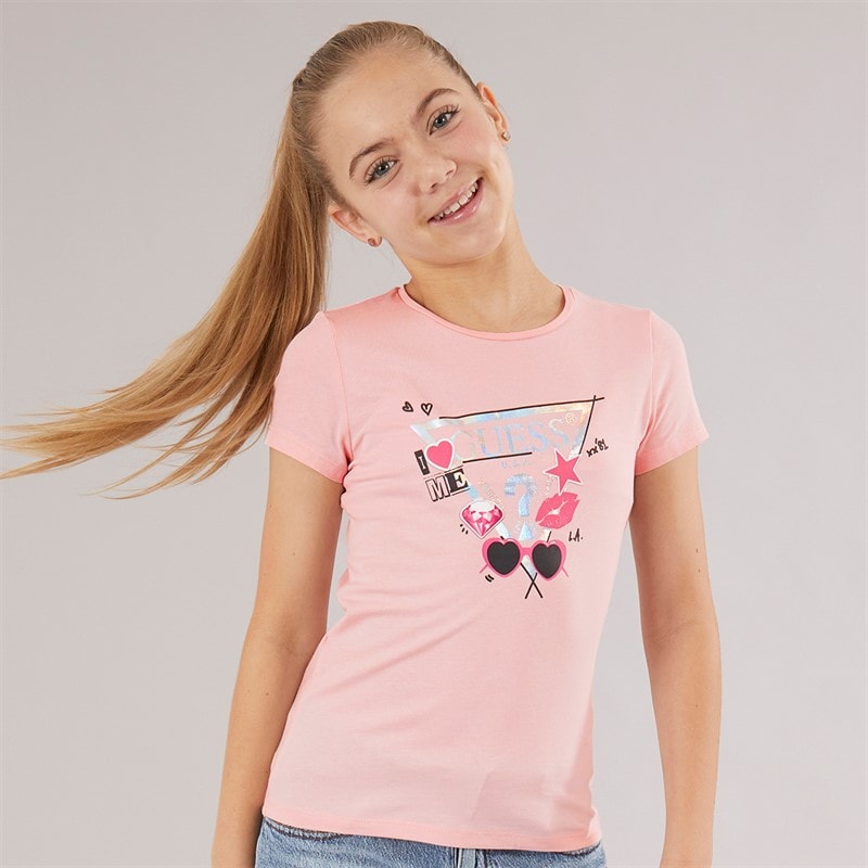 Guess Girls T-Shirt Cotton Candy Pink - Image 1