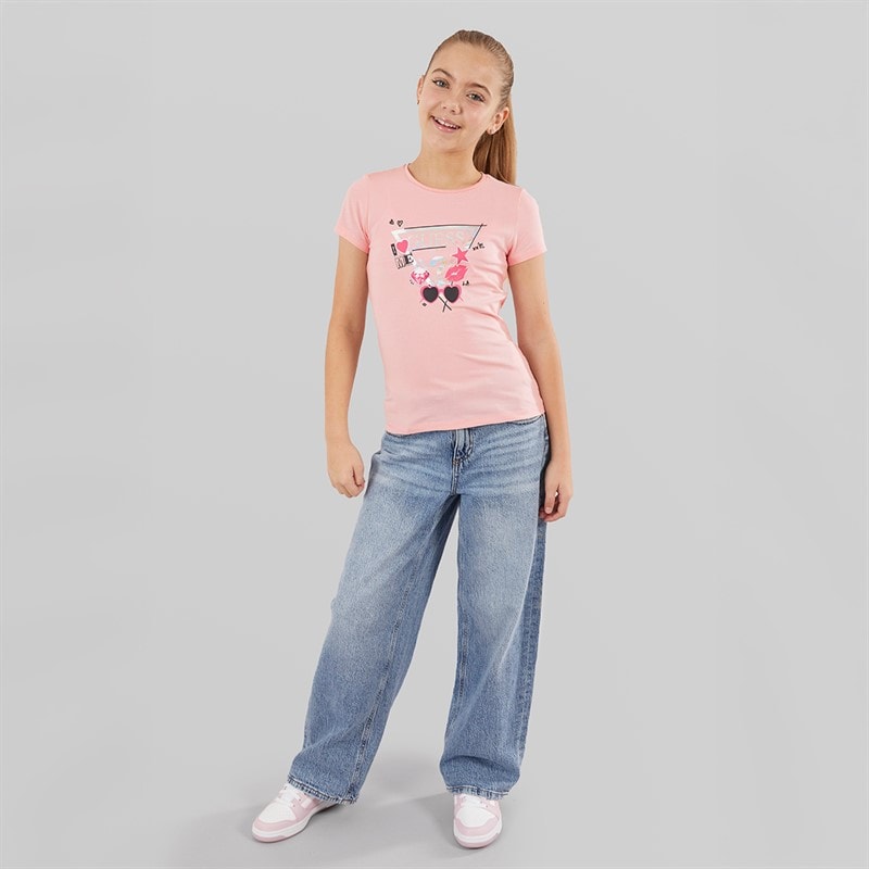 Guess Girls T-Shirt Cotton Candy Pink - Image 3