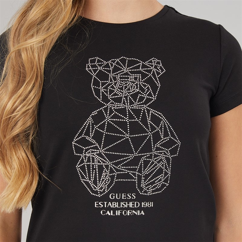 Guess Girls Minime T-Shirt Jet Black A996 - Image 3