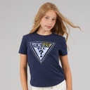 Guess Girls High Low T-Shirt Suiting Blue