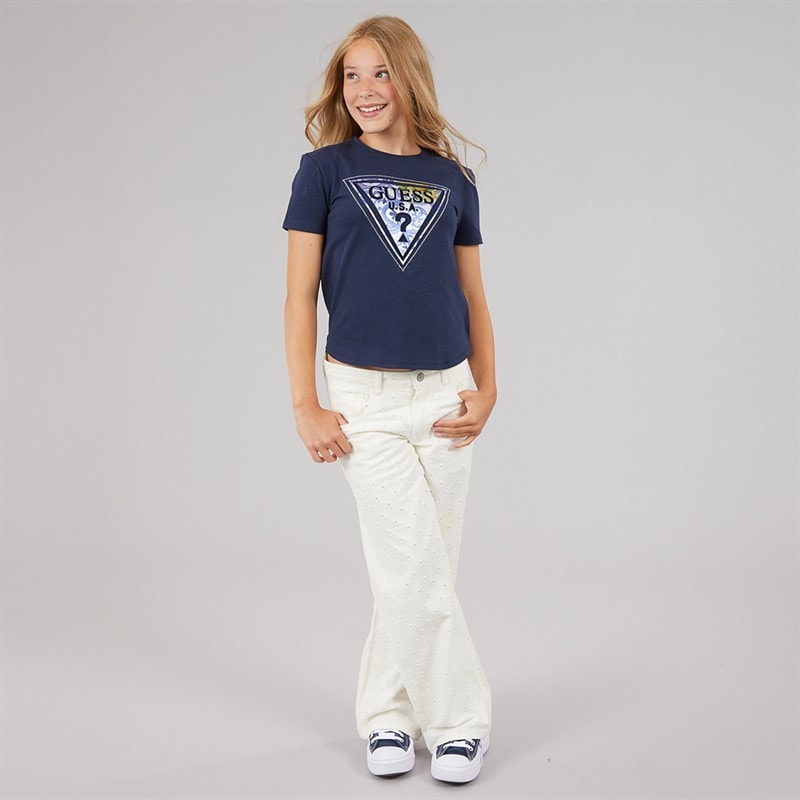Guess Girls High Low T-Shirt Suiting Blue - Image 4