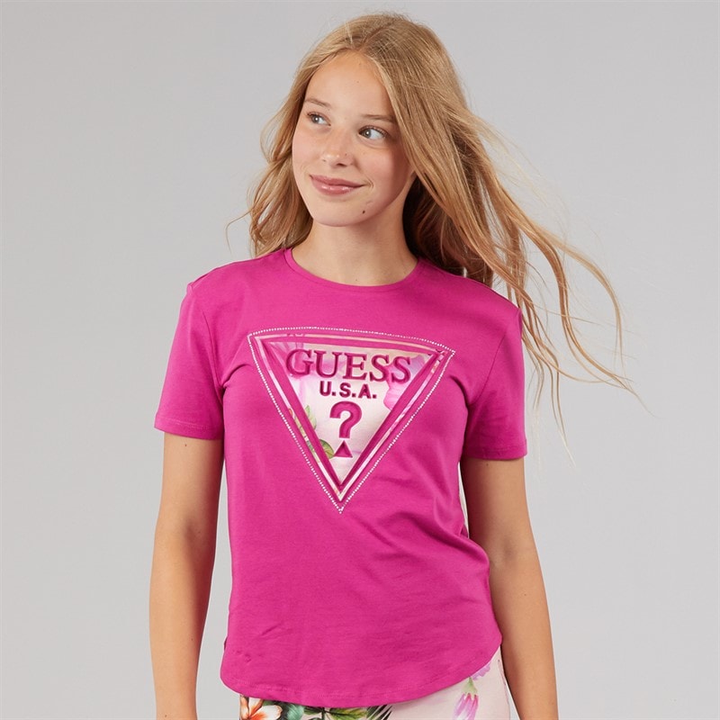 Guess Girls High Low T-Shirt Purple Dragonfruit