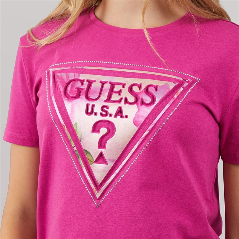Guess Girls High Low T-Shirt Purple Dragonfruit - Image 3