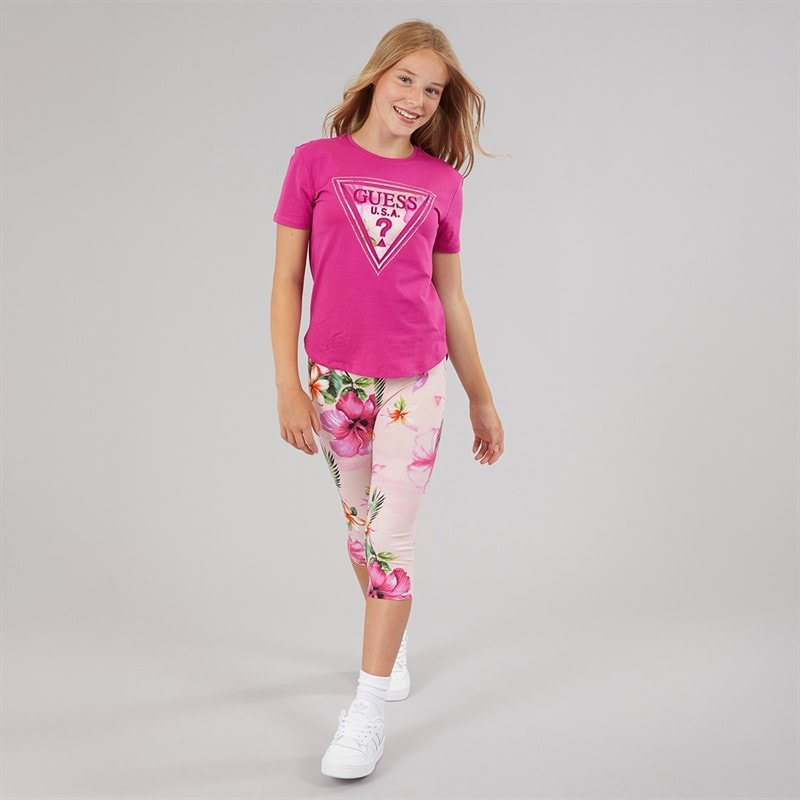 Guess Girls High Low T-Shirt Purple Dragonfruit - Image 4