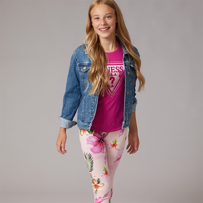 Guess Girls High Low T-Shirt Purple Dragonfruit - Image 5