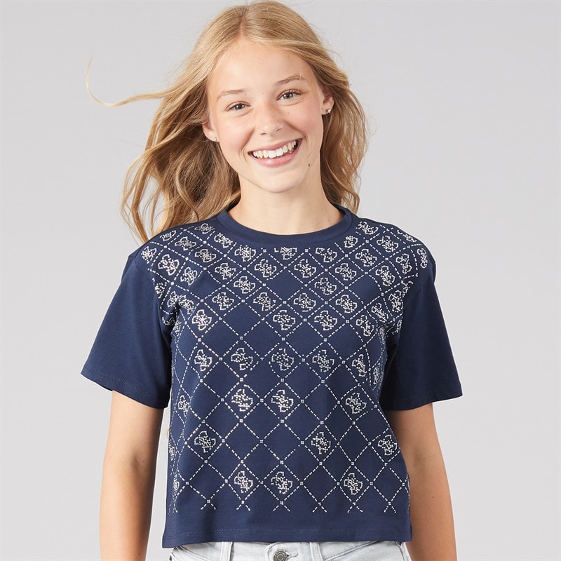 Guess Girls Boxy T-Shirt Suiting Blue