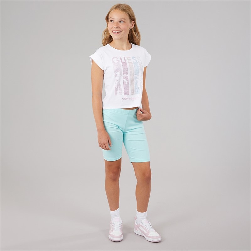 Guess Girls Midi Boxy T-Shirt Pure White - Image 4