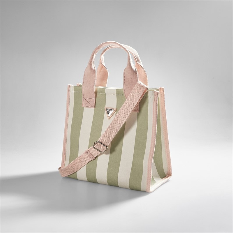 Guess Girls Beach Bag Green Matcha Stripe - Image 2