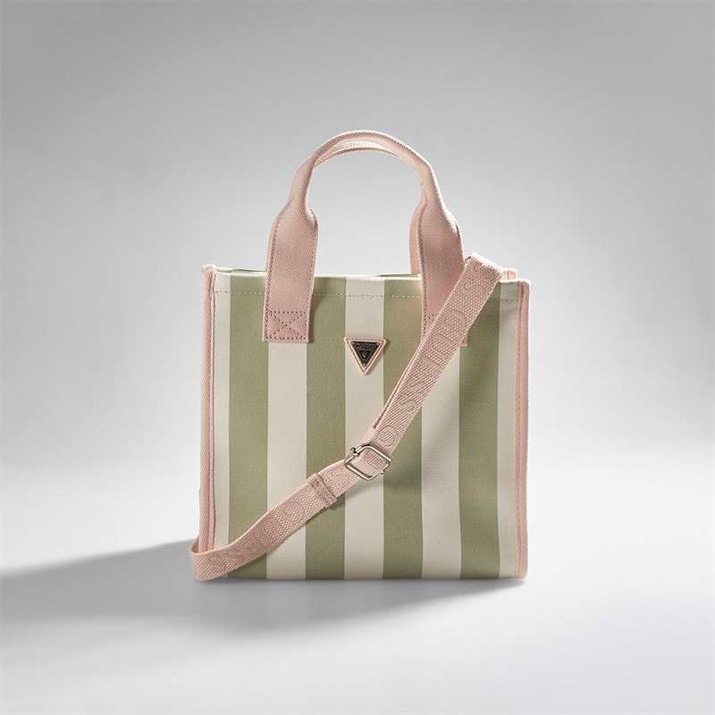 Guess Girls Beach Bag Green Matcha Stripe - Image 3