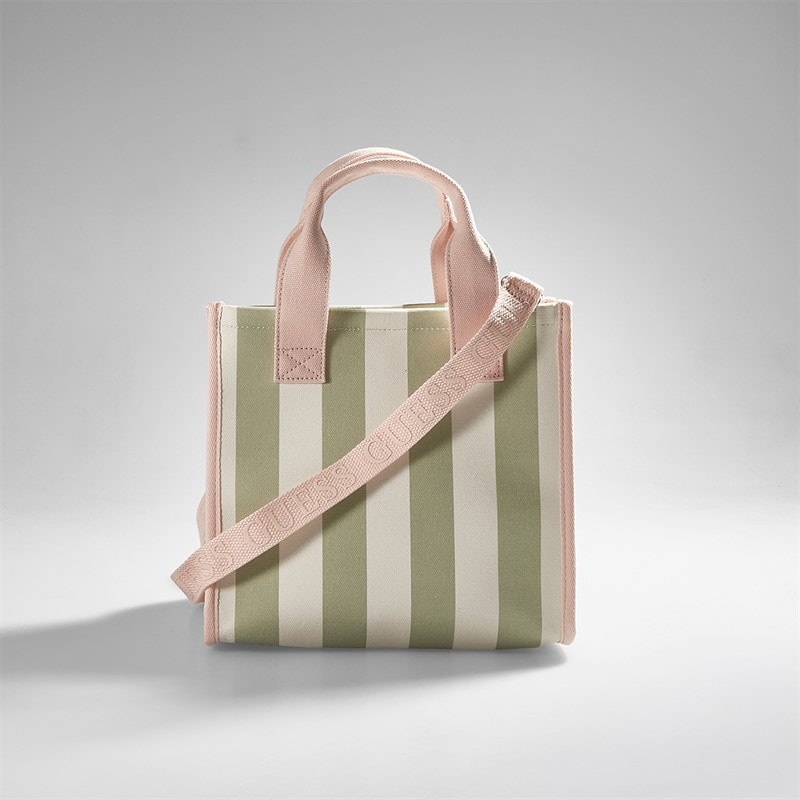 Guess Girls Beach Bag Green Matcha Stripe - Image 4