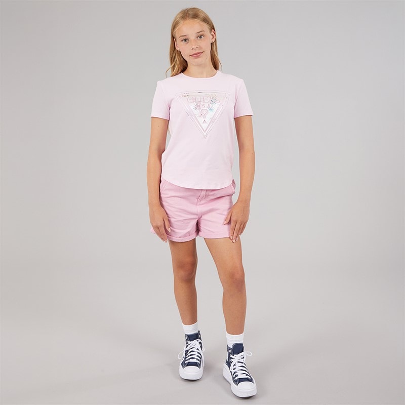 Guess Girls High Low T-Shirt Taffy Rose - Image 4