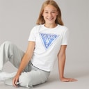 Guess Girls High Low T-Shirt Pure White