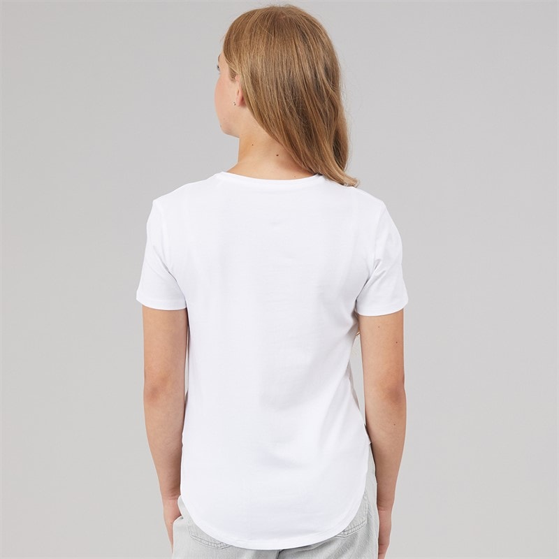 Guess Girls High Low T-Shirt Pure White - Image 2
