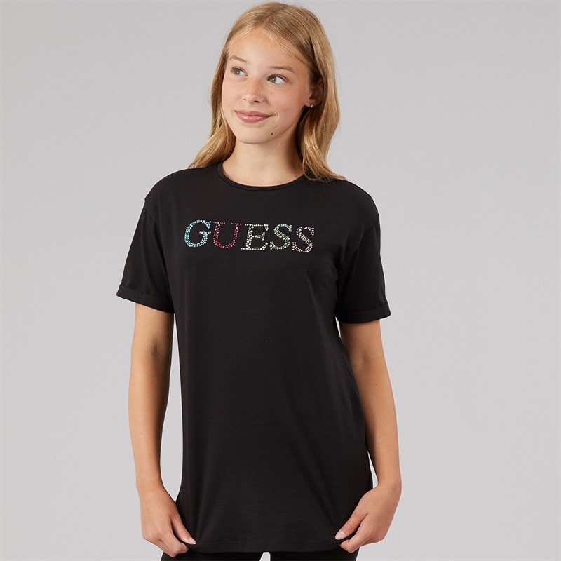 Guess Girls T-Shirt Jet Black A996 - Image 3