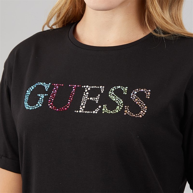 Guess Girls T-Shirt Jet Black A996 - Image 5