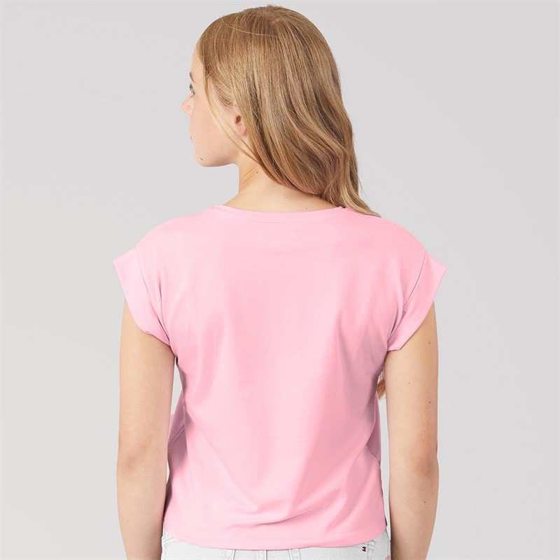Guess Girls Midi Boxy T-Shirt Taffy Rose - Image 2
