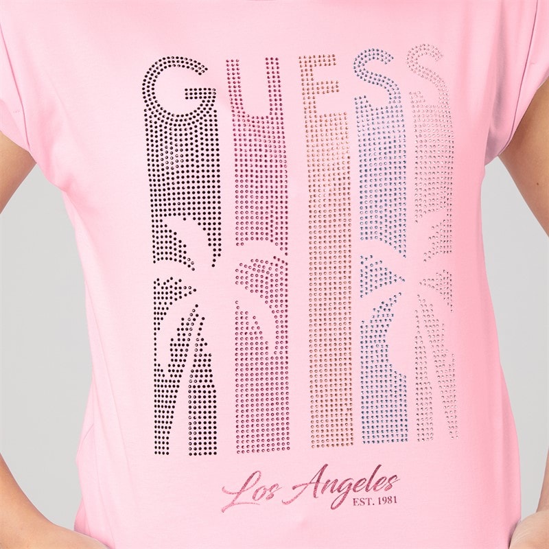 Guess Girls Midi Boxy T-Shirt Taffy Rose - Image 3