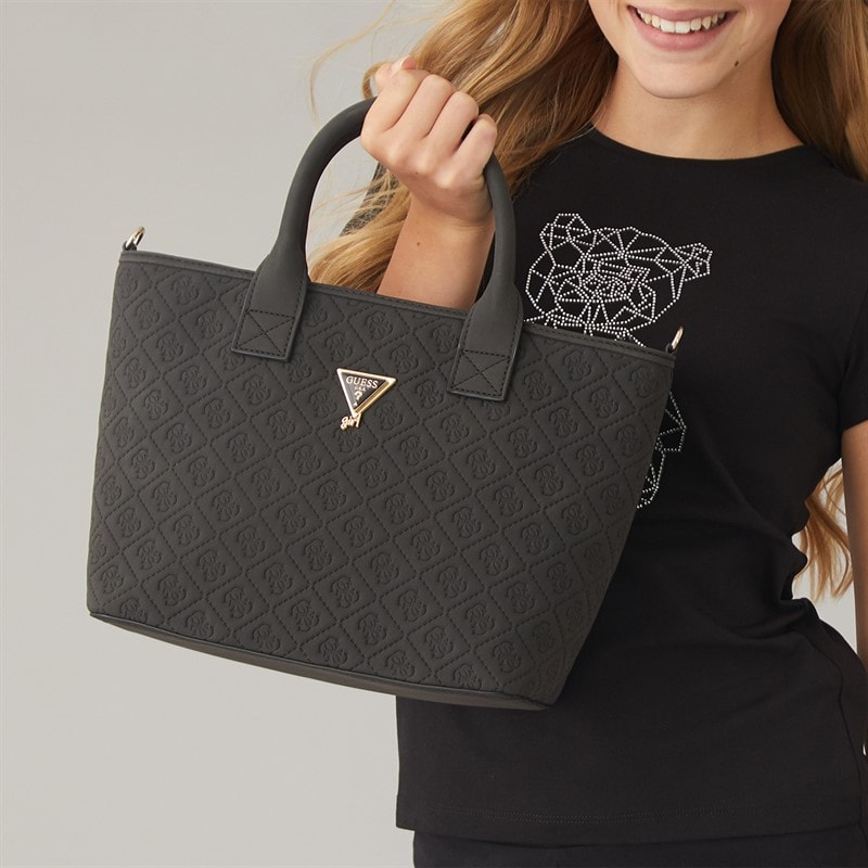 Guess Girls Debossed Tote Bag Jet Black A996