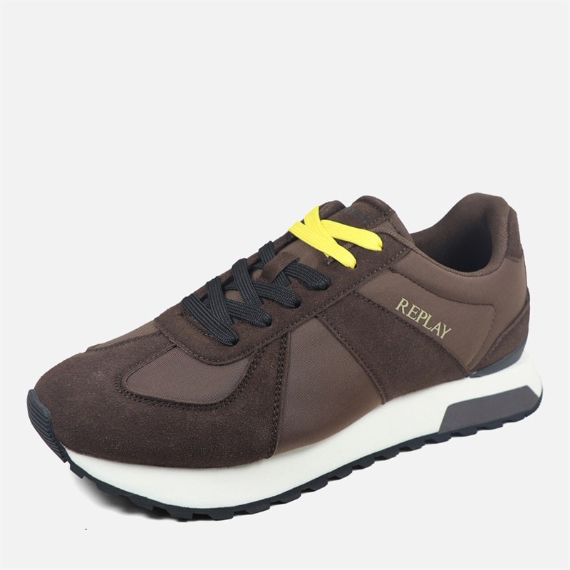 Replay Mens Castor Trainers Dark Brown - Image 2