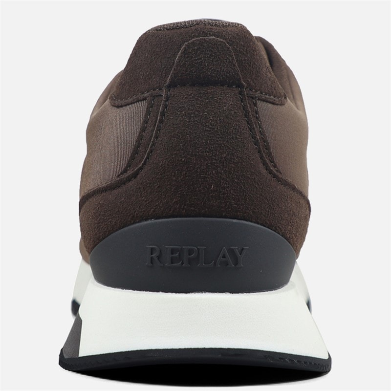 Replay Mens Castor Trainers Dark Brown - Image 4