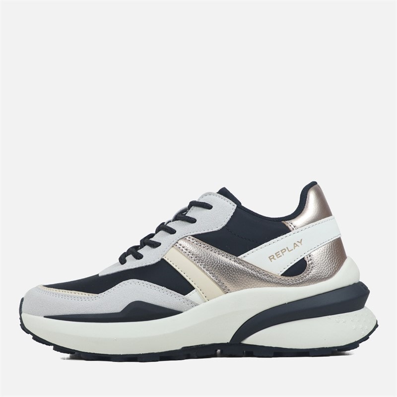 Replay Womens Athena Trainers Black Off White