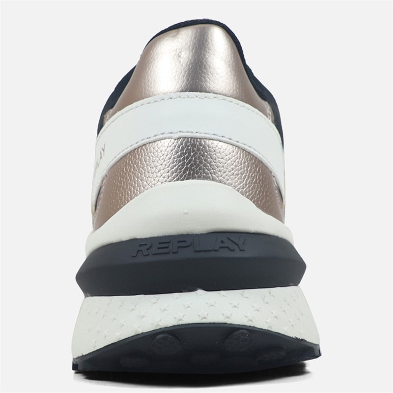 Replay Womens Athena Trainers Black Off White - Image 4