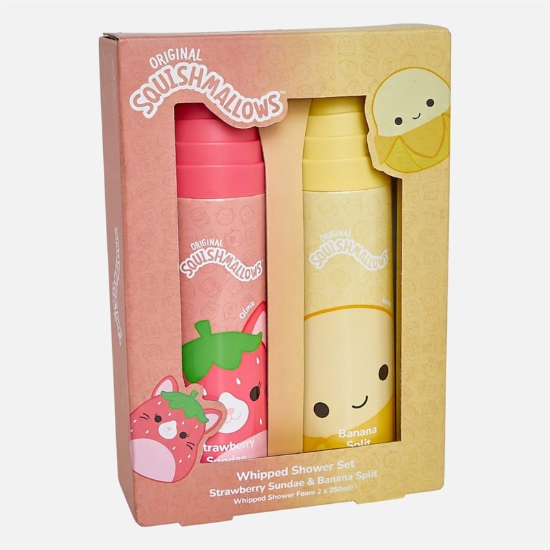 Squishmallows Kids Whipped Shower Foam Cherry Pie And Banana Split Two Pack 25ml Set Multi
