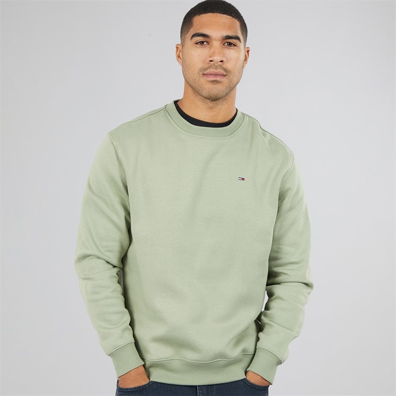 Tommy Jeans Mens Flag Sweatshirt Spring Olive