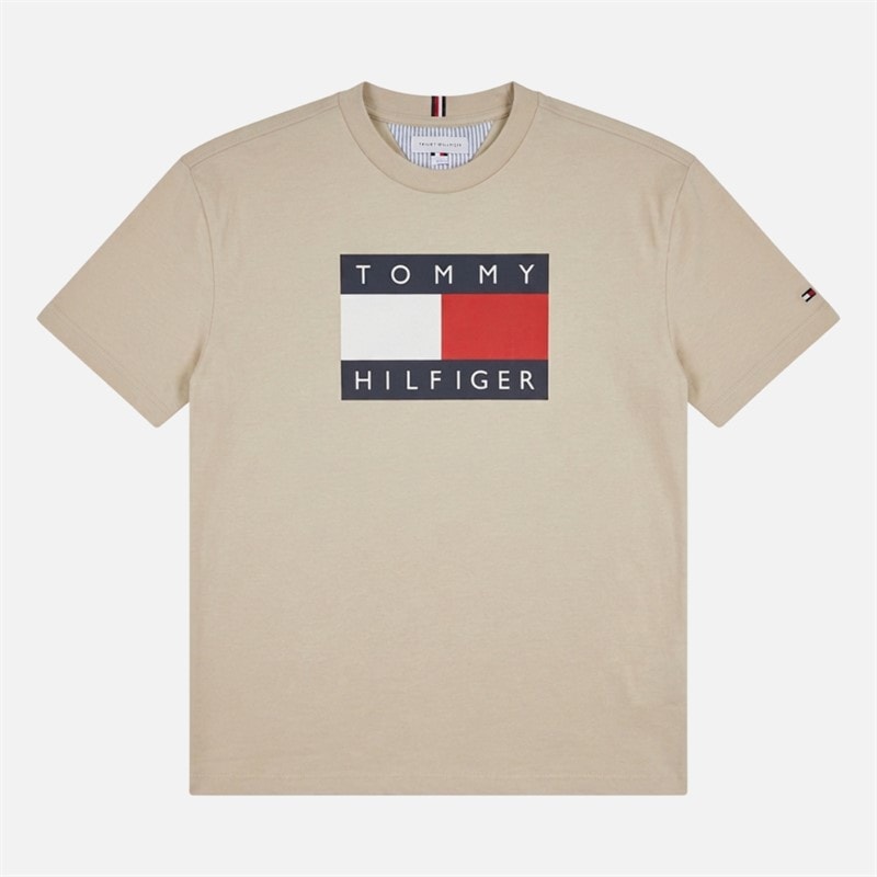 Tommy Jeans Boys Heritage Printed Flag T-Shirt Classic Beige