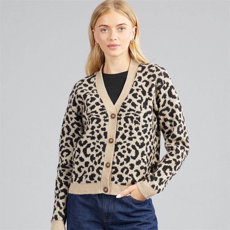 JJ REBEL Womens Womes Riley Knit Cardigan Silver Mink