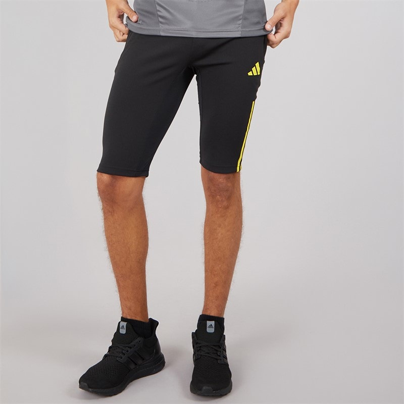 adidas Mens Tiro 23 Competition Training Half Length Leggings Black/Impact Yellow