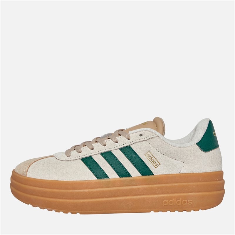 adidas Womens VL Court Bold Trainers Cream White/Collegiate Green/Magic Beige