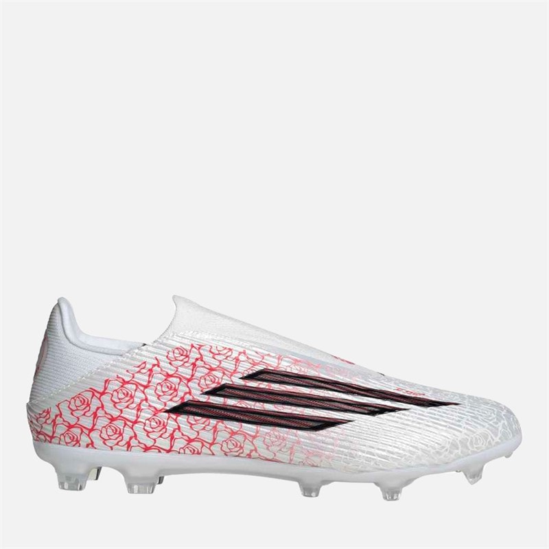 adidas Mens F50 League Lamine Yamal Laceless FG/MG Firm/Multi Ground Football Boots Cloud White/Core Black/Lucid Red