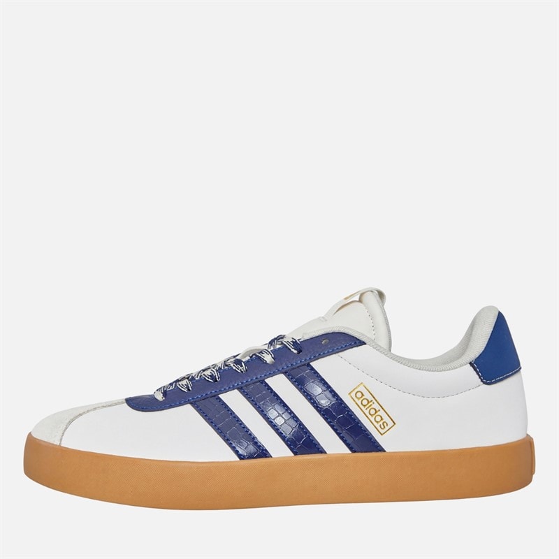 adidas Mens VL Court 3.0 Trainers Cloud White/Dark Blue/Golden Metallic