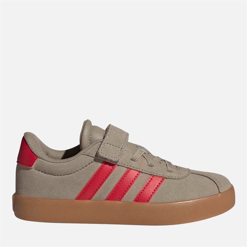 adidas Kids VL Court 3.0 Trainers Blanch Cargo/Pure Ruby/Gold Metallic