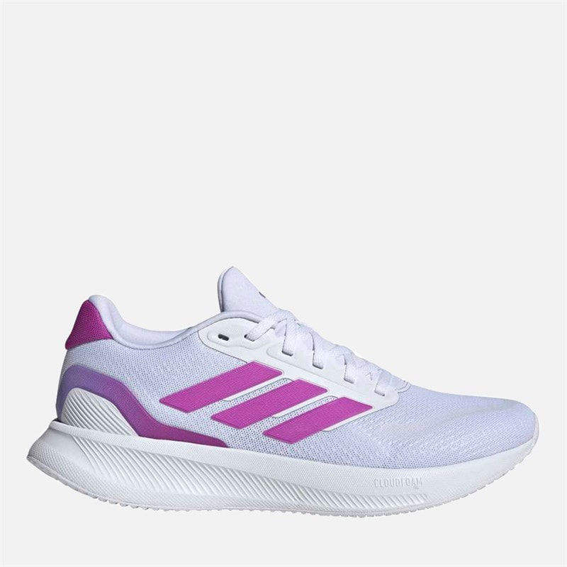 adidas Womens Runfalcon 5 Neutral Running Shoes Cloud White/Purple Burst/Semi Blue Burst