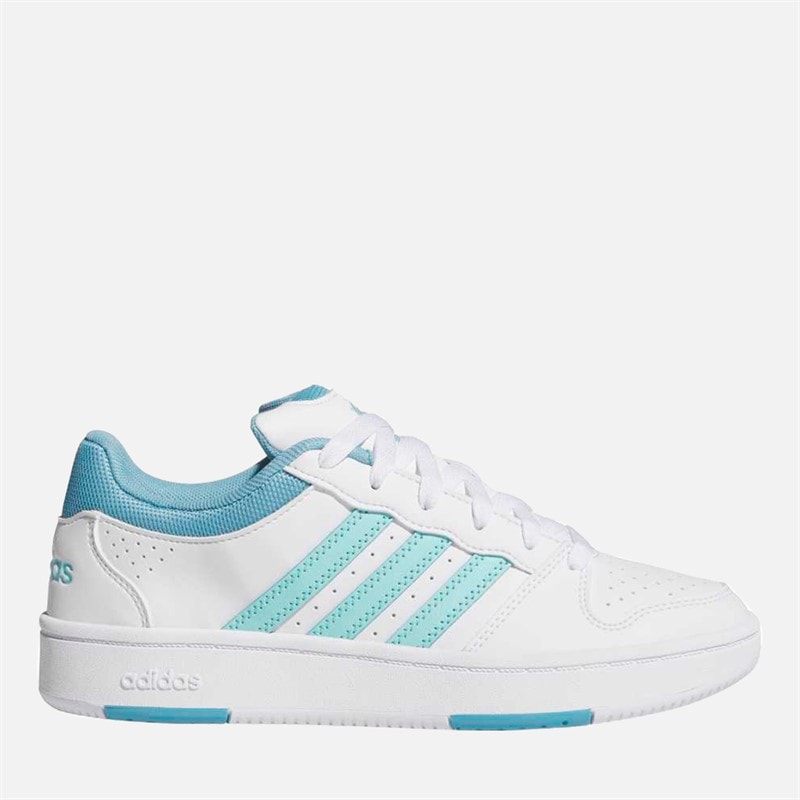 adidas Womens Hoops Classic Trainers Cloud White/Flash Aqua/Preloved Blue