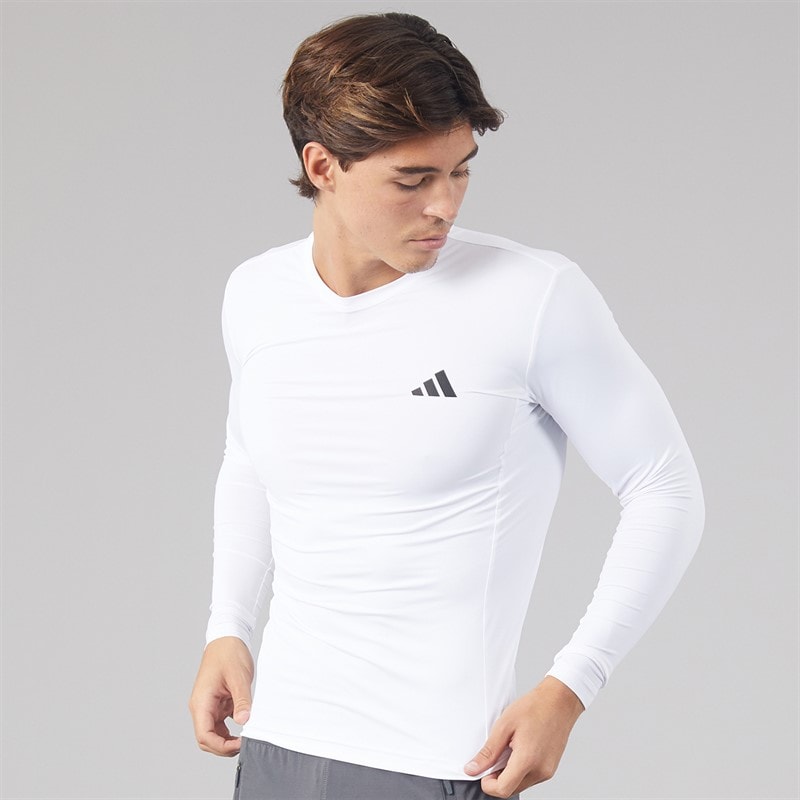 adidas Mens Primelift Essentials Workout Long Sleeve T-Shirt White